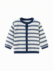Balabala Kids Knitted Cardigan Sweater 2026 New Spring Autumn Soft Warm Button Up Boys Girls Cute School Layering Outfit - Blue Tint - View 1