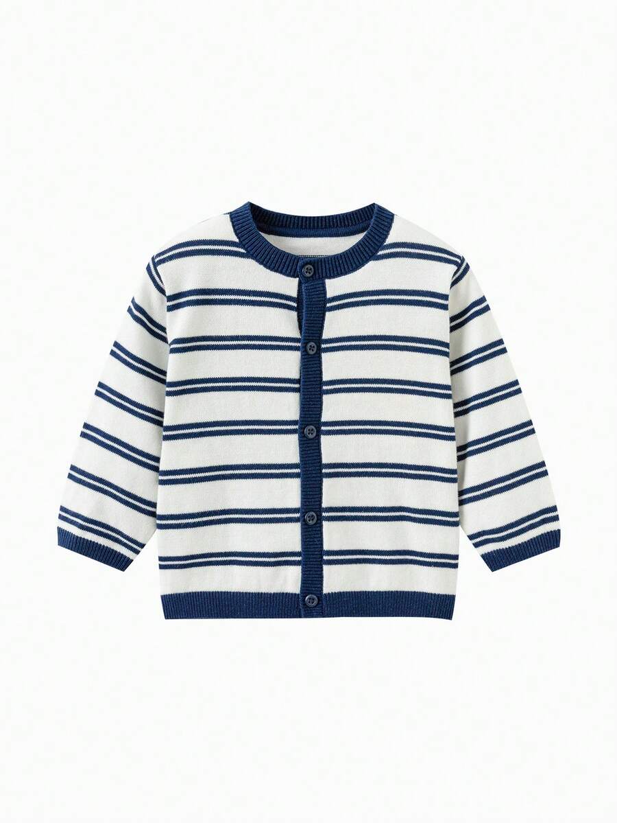 Balabala Kids Knitted Cardigan Sweater 2026 New Spring Autumn Soft Warm Button Up Boys Girls Cute School Layering Outfit - Blue Tint - View 1