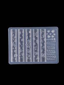 矽膠美甲模具 3D 花朵美甲裝飾 花瓣美甲模具 婚禮美甲用品 DIY 可穿戴美甲工具 可重複使用美甲雕刻模板 新娘美甲配件 多尺寸花卉美甲模具 - 無色 - 查看 11