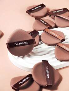 24/15/10/8/5/1pc Air Cushion Makeup Sponge, Suitable For Liquid Foundation And Loose Powder, Skin-Friendly Makeup Tool, Dry And Wet Use - Brown - View 3