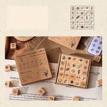 25pcs Wooden Stamp Set With Rubber Pads, Featuring 25 Cute Simple Line Drawing Designs Of Weather, Expressions, Butterflies, Plants, In Ins Style And Vintage Planner Aesthetic, Ideal For Students, Planner Enthusiasts And DIY Crafters - A - View 13