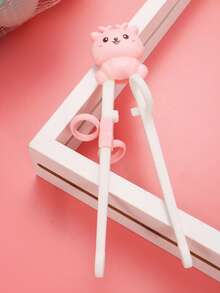 1pc Creative Plum Blossom Deer Chopsticks, Suitable For Picking Up Food, Dining, Gathering, Public Chopsticks - Pink - View 4