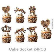 46pcs Leopard Print Theme Party Decoration Set, Includes 15 Banners, 6 Triangle Flags, 24 Small Power Strips And 1 Large Power Strip, Perfect As Small Gifts And Photo Backdrop For Leopard Print Theme Birthday Party - A - View 6