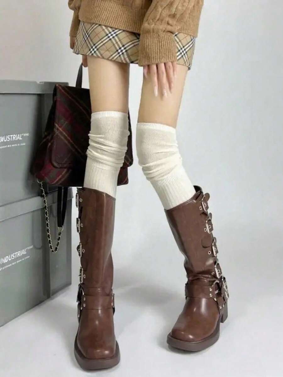 1 Pair Women's Over-The-Knee Socks - Elastic Thin Long Socks, Solid Color Knee-High Socks, Long Socks, Suitable For All Seasons, Outdoor Casual - Transparent Socks, Shoes, Boots, Over-The-Knee Boots, Loose Socks, Office Casual Wear, Sandals, White Socks, Women's Office Casual Wear, Socks > Transparent, Summer Boots, Over-The-Knee Boots, Over-The-Knee Socks, Leg Warmers, Summer Socks - Multicolor - View 1
