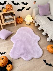 1pc Purple Ghost Pattern Floor Mat, Bathroom Mat, Bathroom Rug, Door Mat, Small Rug, Carpet, Floor Mat, Home Decor, Area Rug, Outdoor Mat, Home Decor, Area Carpet, Bedroom Rug, Washable Carpet - Multicolor - View 3