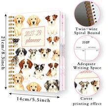 DANPERJI 1PC A5 2027-2029 Three-Year Plan Schedule, Watercolor Dog Collection, 2027-2029 Schedule Book, Long-Term Planning (36 Months), Library Study, Time Management, Project Management, Practical Gifts, Planning Enthusiast, Lifestyle Blogger - 1pc - View 2