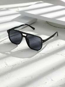1pc Men's Vintage Classic Aviator Style Fashion Glasses, Classic Design, Suitable For Outdoor Activities, Travel, Beach And Other Scenes, Unisex - Multicolor - View 2