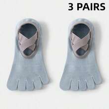 1/2/3 Pairs Cotton Non-Slip Five-Finger Sports Socks, Suitable For Yoga, Pilates, Plank, Indoor Sports, Gift For Loved Ones - Multicolor - View 24