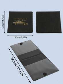 Black Durable PU Car Registration And Insurance Card Holder With Golden Car Pattern, Multi-Slot Design Suitable For Driver's License, Vehicle Documents And Motorcycle Papers, Fashionable Accessory - Card Holder Wallet - View 8
