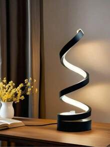 1pc USB Cable Tri-Color Adjustable Indoor Atmosphere Light, Spiral (Expandable), Plug-In Table Lamp Suitable For Children At Home, Study, Office, Living Room, Bedroom, Office, Bedside Table And Other Places - Multicolor - View 4