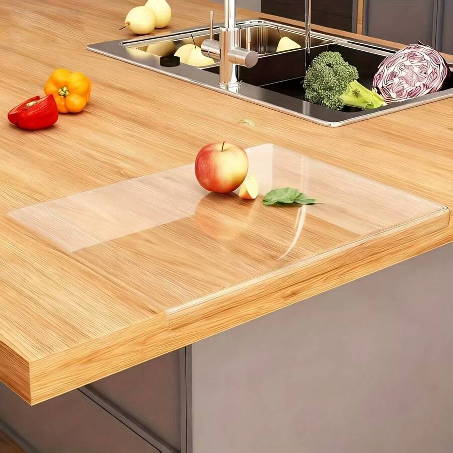 Clear Acrylic Cutting Board, Transparent Countertop Protector Mat, Scratch Heat Resistant Multi-Purpose Board, For Kitchen Chopping, Baking, Bathroom Vanity And Kids Craft Activity Use