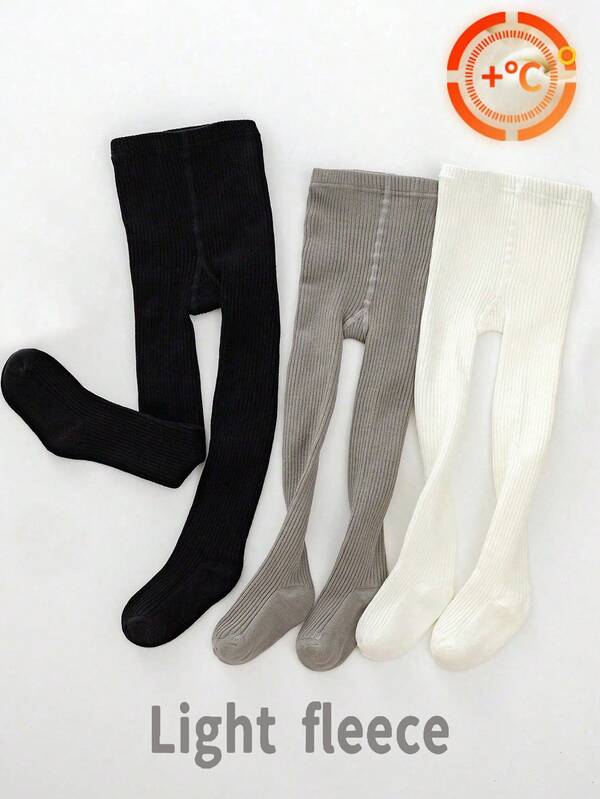 Autumn/Winter 1/3 Pairs Girls/Infant/Toddler Tights, Classic Minimalist Casual Thermal Lined Thick Warm Anti-Cold Leggings, Skin-Friendly Comfortable Soft Fashion Versatile Dance Sports Tights, Suitable For Daily Wear Or Holiday Gifts, Multiple Combinations Available