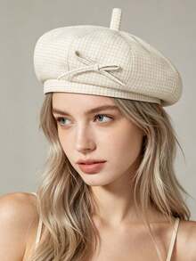 1pc Women's Casual Polyester Beret Hat, Versatile For Daily And Outdoor Use - Multicolor - View 6