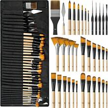 Dom Delfim 35pcs Paint Brushes + 1pc Brush Storage Bag + 1pc Palette Knife - Black - D - View 2