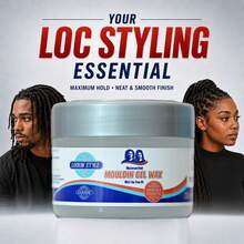 Gel de cera moldeadora para locs, gel de fijación máxima para retorcer locs iniciales, rastas, trenzas y torcidos, gel peinador sin escamas con aceite de árbol de té, aceite de ricino y aceite de coco, 250 ml - Cera de gel moldeadora - Ver 3