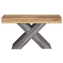Console Table With X-Shaped Legs, Narrow Console Table, Wood Look, Chipboard, For Hallway And Living Room, Side Table - 自然色 - 查看 6