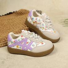 1 par de zapatos deportivos casuales nuevos para niñas, de moda simple y versátil, con suela blanda, para exteriores, viajes, fiestas, actividades y deportes casuales - Morado - Ver 5