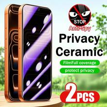 XINHONGYU 2pcs Full Screen Ceramic Purple Light Matte Anti-Peeping Screen Protector, Anti-Blue Light Eye Protection, Edge Protection, Scratch Resistant, Easy Installation, Bubble-Free, Compatible With Apple 17 Pro Max/17 Air/16 Pro Max/16 Plus/15 Pro Max/14/13/12/11/XS/XR All Models - 2pcs - View 9