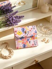 1/5/10/20pcs Fresh Floral Snap Button Jewelry Bags, Made Of Soft And Durable Fabric, Paired With Exquisite Gold Snap Buttons, Compact And Space-Saving. - Multicolor - View 4