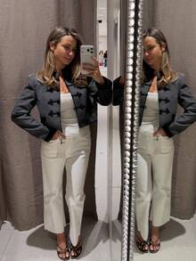 ZAHM 2026 Autumn/Winter New Chinese Style Frog Button Suit Jacket, Stand Collar Short Gray Coat - Grey - View 5