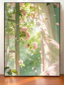 Spring Window Floral DIY Digital Oil Painting Canvas Handmade Adult Home Wall Decor Art Set Holiday Gift - Sets - View 4
