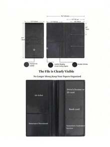 Portable PU Car Document Holder, Wallet, Passport Storage, Card Organizer, Unisex Document Protector, Passport ID Wallet, Multi-Slot PU Leather ID Wallet, Portable Driver's License Passport Holder, Waterproof Vehicle Document Storage Box, Travel Road Trip Essentials, Back To School Supplies; Suitable For ID Holders, Passport Holders. Great Gift For Male And Female Drivers - Multicolor - View 10