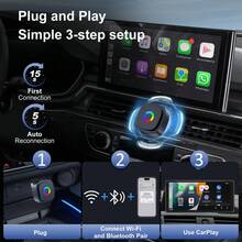 迷你方形無線 CarPlay 轉接器，支援 Android Auto OTA 線上更新，通用汽車 USB/Type-C 介面互連盒 - A - 查看 2