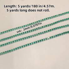 5mm Multi-Color Crystal Rhinestone Cup Chain Trim, Electrophoretic Colorful Crystal Claw Chain, 2mm Dense Single Row Rhinestone Chain, DIY Jewelry Accessories, Clothing Trim - Multicolor - View 26