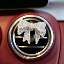 1pc/2pcs Car Air Vent With Diamond Bow Decoration - Bow - View 6