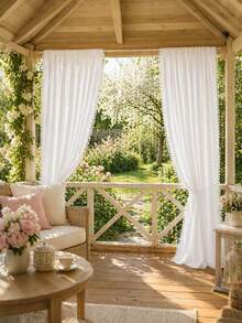 FLYINGCURTAINS 1PC Waterproof Indoor/Outdoor Curtain Panel – Solid-Color Polyester, Thermal-Insulated Blackout Curtain With UV Protection. Suitable For Balcony, Gazebo, Porch, Kitchen, Dining Room, Living Room, Bedroom, Study, Etc. Home Decor; Sold Individually - C - View 15