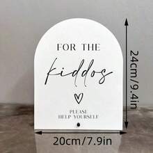 1pc 2D Flat Wedding Decor Sign, Printed With "Please Help Yourself", Elegant Font, Modern Tabletop Display Decoration, Cute Wedding Favor Sign, Suitable For Weddings, Birthdays, Retirements And Team Appreciation Parties - Multicolor - View 2