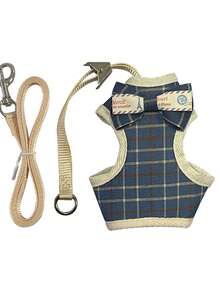 1pc Adjustable Duckling Clothes With Leash, Essential Outdoor Pet Accessory For Male And Female Ducklings, Cute Decorative Rope - Blue Plaid - View 12