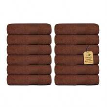 Premium Wash Cloths Pack Of 12 13" X 13" 100% Ring Spun Cotton Luxury Washcloths Ultra Soft Face Towels Highly Absorbent Wash Cloths For Face - Dark Brown - View 2