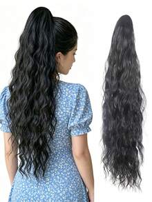 Extensión de Coleta Ondulada Multicolor de 24 Pulgadas, Cabello Sintético Resistente al Calor para Mujeres, Aspecto Natural, Adecuado para Uso Diario y Peinado, Accesorio para el Cabello - Multicolor - Ver 27