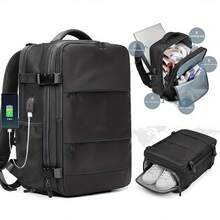 1PC Black Travel Laptop Backpack For Men-11.8*16.9*7.9 Inch, Hiking Backpack Outdoor Sports Rucksack Casual, Daypack Travel Essentials - 黑色 - 查看 8