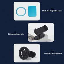 Clip-On Magnetic Dual-Use Phone Holder, Universal Ball Joint Multi-Angle Adjustable Anti-Slip Portable Fitness Car Mount Bracket - Multicolor - View 10