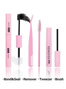 640 Clusters DIY Faux Mink Eyelash Clusters, D Curl, Dense And Fluffy, 8-16mm Mixed Length, Eye-Catching Effect Suitable For Various Makeup Looks. Glue, Remover, Tweezers Can Be Selected According To Needs. Lightweight, Reusable And Cost-Effective, Suitable For Beginners, Applicable To Multiple Occasions - 彩色 - 查看 6