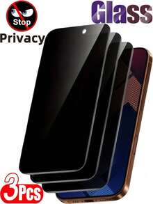 3片裝 9H 全螢幕防窺鋼化玻璃螢幕保護貼，相容 Galaxy S26 / 17 / Honor / 17T / Poco / 15C 等多款機型，防摔緩衝、易安裝、觸感順滑，不支援指紋解鎖 - 黑色 - 查看 116