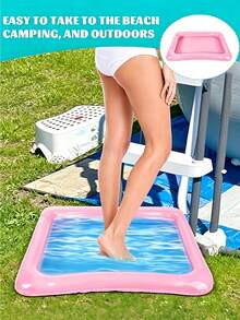 可折疊便攜式泳池清潔盆，泳池使用必備，亦可作為足浴盆與游泳後清潔盆使用。充氣冰塊服務吧冷卻托盤 - 多色 - 查看 1