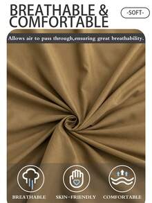 1pc Fashion Solid Color Brushed Single Fitted Sheet (Bed Cover/Mattress Protector) - Soft, Comfortable, Breathable, Anti-Pilling, Home Decor, Suitable For All Seasons; Fits Multiple Bed Sizes (Twin, Full, Queen, King); Dust-Proof Design; Does Not Include Pillow And Pillowcase. - Khaki - View 5