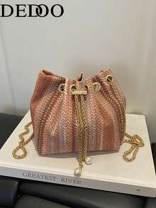 Dedoo Women's Minimalist Chain Zebra Print Crossbody Bag - Orange - View 9