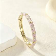 1pc Color Enamel Bangle, Solid Tone Cuff Bracelet, All-Match Ornament For Ladies - Fancy Bracelets - View 16