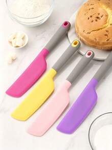 Extra Large Silicone Cake Scraper, Heat Resistant, Non-Stick And Flexible, Suitable For Cooking, Baking, Mixing And Scraping. Also Includes Silicone Jam Scraper, Large Cake And Butter Scraper, Baking Kitchen Tools, Kitchen Accessories - Multicolor - View 5