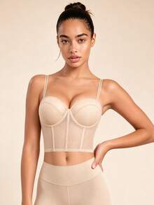 Lilivine Peach Girl Beige Sexy Wireless Push-Up Bra For Small Bust Women - Beige - View 4
