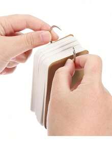 4pcs/Set White Hard Cardstock Message Cards, High-Punch Hole Study Cards With Iron Ring Index Cards, Stainless Steel Binding Blank Bookmark Cards, 100pcs Blank Card Paper, Suitable For Note-Taking, Office Work, Memory Learning, Office Supplies, Study Memo Cards, Multiple Colors Available - one-size - View 4