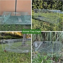 Foldable Galvanized Metal Live‑Catch Animal Trap Cage, Rust‑Resistant Reusable Portable Rescue Capture Tool, Suitable For Outdoor Stray Animal Trapping And Rescue - A - View 5