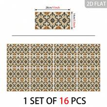 Adesivi per piastrelle floreali vintage 28*14cm autoadesivi impermeabili rimovibili decorazioni per pareti cucina e bagno - C - Visualizzare 10