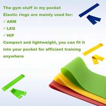 5-Level Resistance Band Set, Portable Elastic Fitness Loop Bands, Multi-Tension Latex Resistance Rings, Suitable For Gym, Yoga And Physical Therapy - Multicolor - View 7