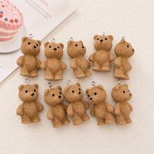 5/10pcs Resin 3D Bear Pendant, Suitable For DIY Jewelry Making, Perfect For Earrings, Necklaces, Bags And Keychains Accessories - Random Mix - Multicolor - View 1