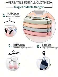 1/6/12pcs Foldable Travel Hangers, Space-Saving Non-Slip Bra Drying Rack, Portable Pocket-Sized Clothes Hooks, Suitable For Travel, Home, Camping, Camping Essentials, Camping Gear, Holiday Essentials, Travel Essentials, Storage, Home Accessories - Multicolor - View 6